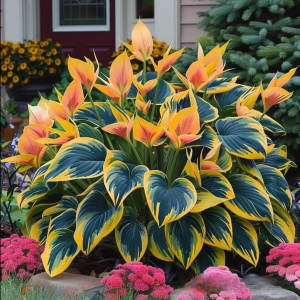 Хоста Флейм Данс купить по цене от 650р. в интернет-магазине «Посадика» с доставкой почтой в в Жигулевске и по всей России – [изображение №1].